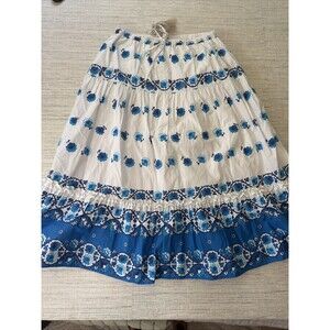 Love The Label Maxi Skirt Blue & White Coastal Tradwife Chic Lynne Boho Large